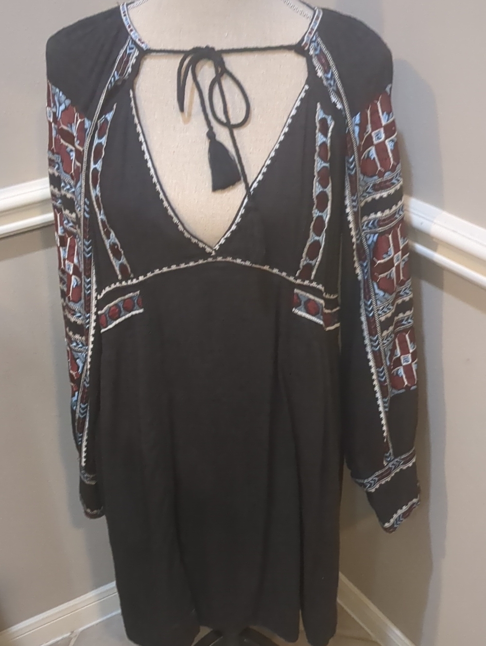Free People Black Peasant Tunic Dress